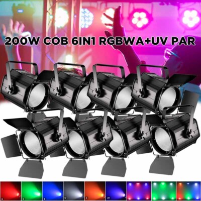 200W COB LED DMX Par Light DJ Party Stage Light Blinder Spot Lighting w/ Cover