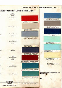 1961 Impala Color Chart