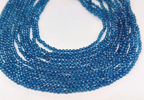 100 Perline In Vetro Ceco Sfaccettato - 8 Mm, Lucidate A Fuoco, Colore Smalto Blu - 2