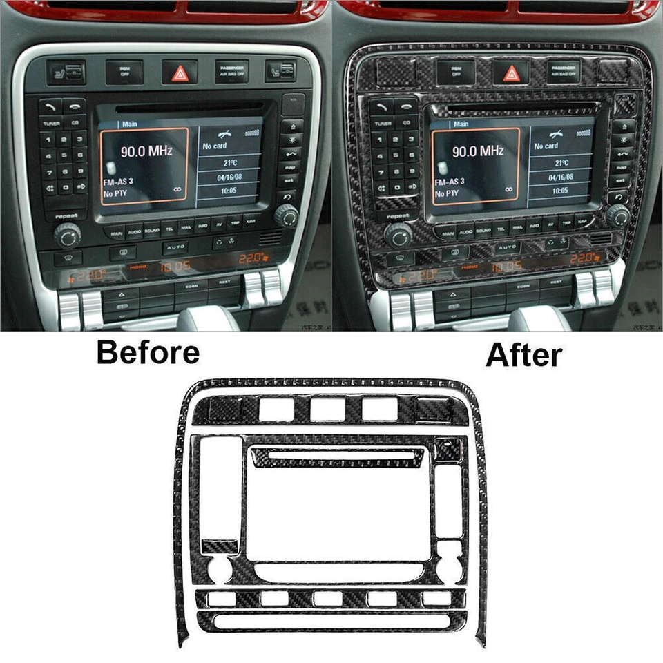 Kit completo de cubierta interior de fibra de carbono de 23 piezas para Porsche Cayenne Sport 03-10 Foto 3 de 4