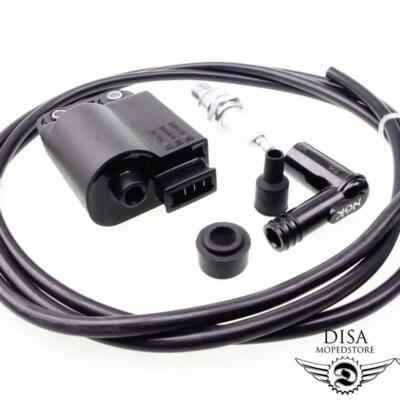 Zündspule + Zündkabel + Zündkerze + Zündkerzenstecker für Vespa LX 50