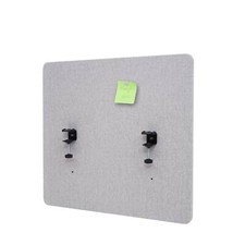 Prywatność biurowa HWC-G75, ściana działowa stołu tablica, tekstylia, 60x65cm szara