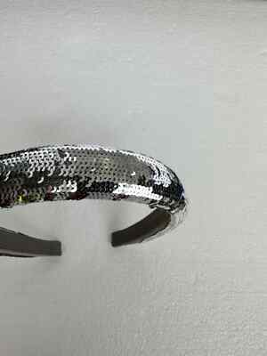 Gucci Sequin Satin Hairband in Gray Gucci Silver Sequin Satin Hairband | eBay main image 3