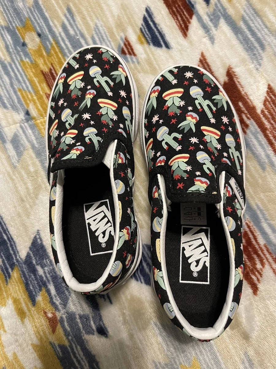 Vans Off The Wall Infant Toddler Girls Black Cactus Shoes size