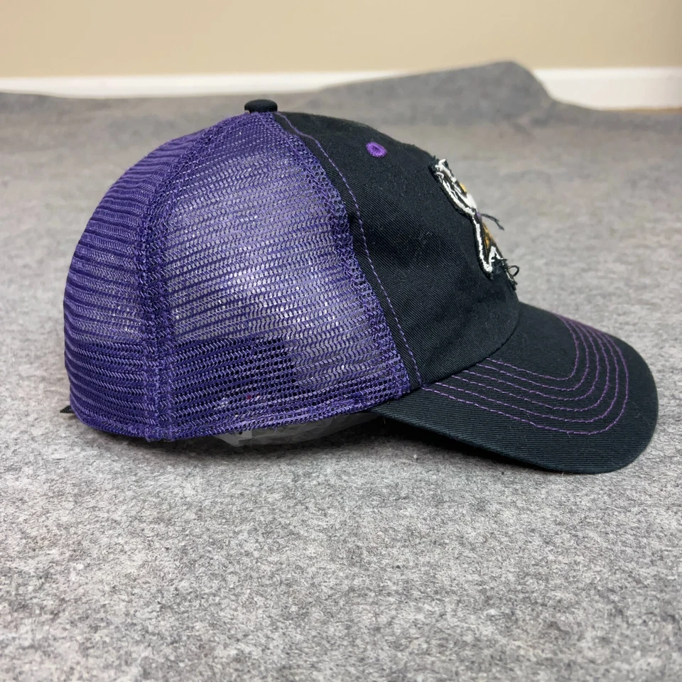 Minnesota Vikings Mens Hat One Size Flex Black Purple Trucker Cap Football NFL - Image 4 of 4