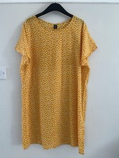 Ladies Shien Curve Orange Floral Lightweight Dress/Tunic Size 1XL