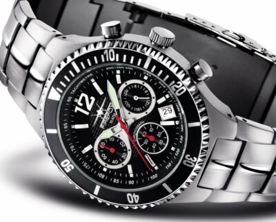 FIREFOX Chronograph Herrenuhr S13 SURFER schwarz wasserdicht 10ATM Seiko Werk