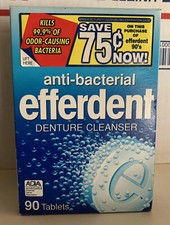 1992 Efferdent Anti-Bacterial Denture Cleanser Tablets 90