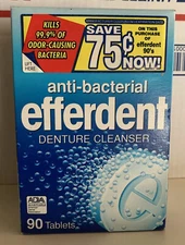 1992 Efferdent Anti-Bacterial Denture Cleanser Tablets 90