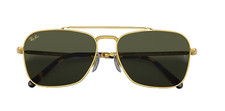 New Ray-Ban Unisex RB3636 New Caravan Square Sunglasses Legend Gold/Green