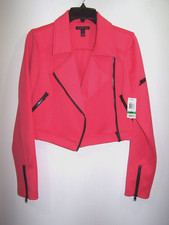 NWT - Material Girl Macy's Azalea Poly Spandex Cropped Zipper Jacket - Size L
