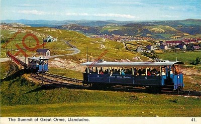 Postkarte: Llandudno, der Gipfel des Great Orme, zeigt die Eisenbahn [Bamforth]
