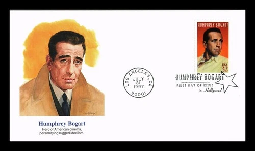 DR JIM STAMPS US COVER HUMPHREY BOGART LEGENDS OF HOLLYWOOD FDC FLEETWOOD