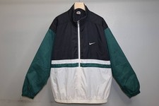 Vintage 90s Nike Swoosh Windbreaker Jacket Mens 2XL Black Green White Colorblock