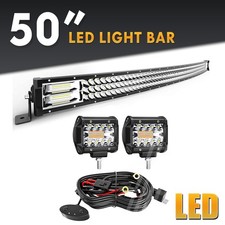 Led Light Bar 50 Inch 684w Curved Triple Row Combo Beam And 4 60w Pods