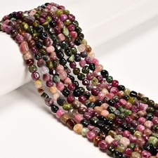 Natural Genuine Multi Color Tourmaline Nugget Beads Size 4-6mm 15.5" Strand