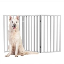 Wooden Folding Pet Dog Gate 54" x 32" Baby Safety Gate 3 Panels Room Barrier