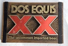 Vintage Dos Equis XX Plastic 3D Bar Sign Plaque "The Uncommon Imported Beer