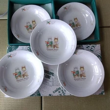 Pleasant Willy Rabbit Vegetable Ceramic 8.3 Plate Set of 5  Duty Paid or Reimbur