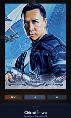 Chirrut Imwe Stellar Art 250cc Blue Star Wars Card Trader Smuggler s Outpost