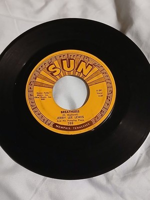 Jerry Lee Lewis Breathless/Down The Line Sun 45 288 1958 original. Very Good