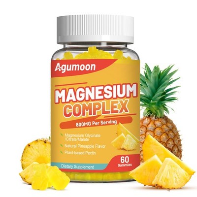 Agumoon Magnesium Complex Gummies 800mg with Zinc & 60 Count (Pack of 1)