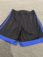 Adidas Boys Athletic Shorts, Black and Blue, Size 6