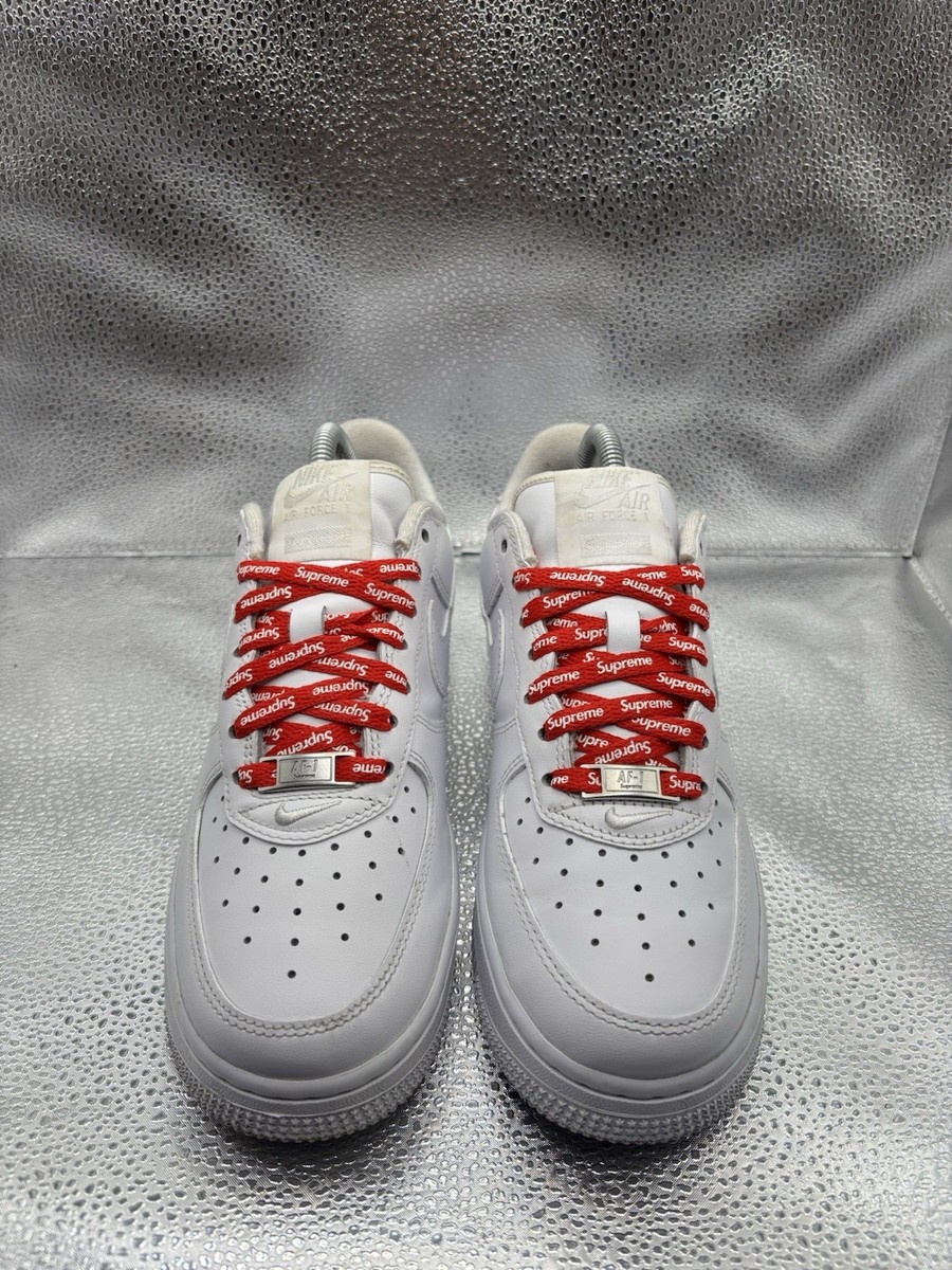 Supreme Nike Air Force 1 ホワイト24cm Size 5.5 - Nike Air Force 1 x Supreme Low Box Logo - White