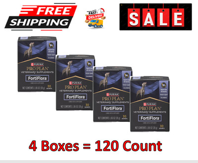 4 Boxes Purina Pro Plan  Dog Veterinary Supplements FortiFlora Probiotic Powder