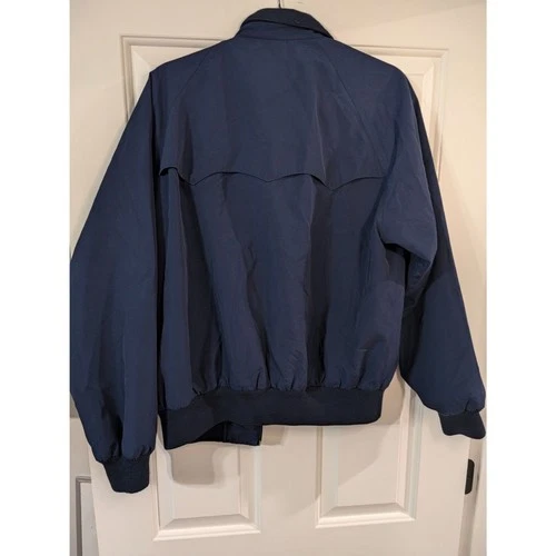 Vintage Lands End Harrington Jacket Mens M Navy Red Tartan Plaid Lined image 7