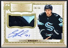 2023-24 Upper Deck The Cup Splendor Shane Wright SP-SW Auto 28/36 Patch 6087