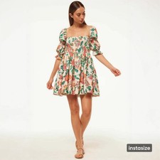 NWT MISA Large Zadie Dress Malika Paisley Linen Blend A Line Baby Doll Dress