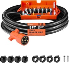 8ft 7 Way Trailer Wire Replacement Kit With Oil-resistant Pvc Sheath