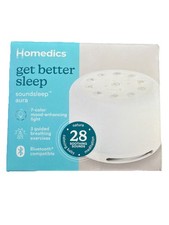 Homedics SoundSleep White Noise 28 Sounds Machine, White, Small Travel Size NEW