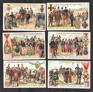Military Uniforms & Medals Card Set Liebig 1899 British German France Italy Belg