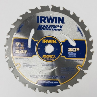 Irwin Marathon Carbide Circular Saw Blade 7-1/4'' 24T Framing Ripping 24030 #R01