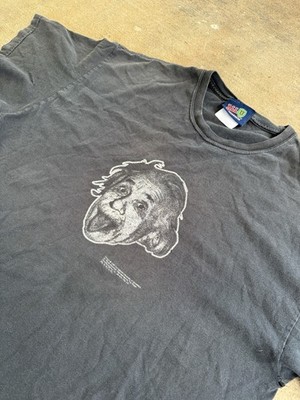 VTG 90s Y2K Albert Einstein Shirt Men s - Large - Black Short Sleeve