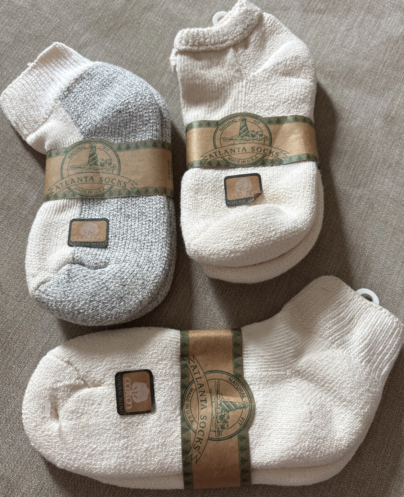3 Pairs Mens Ankle Quarter Crew Sports Socks Cotton Low Cut Size 9-11 Vintage