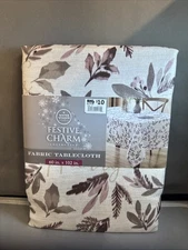New Winter Wonder lane Festive Charm Sparkling Fabric Tablecloth 60x102
