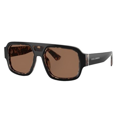 Dolce & Gabbana DG 4516 341773 Black on Red Havana Plastic Sunglasses Brown Lens