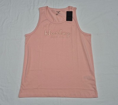 Hurley Men's Signature Embroidered  Graphic Graphic Tank Top Candy Pink