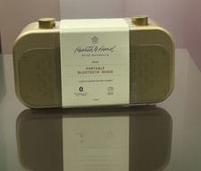 Hearth  Hand Magnolia Brass Portable Bluetooth Radio AM/FM