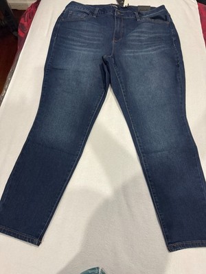 D.Jeans Dark Indigo Blue High Waist Women Jeans Size 16W Inseam 27''Lx18''W