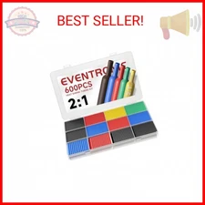 Eventronic 600PCS Heat Shrink Tubing 2:1, Electrical Wire Cable Wrap Assortment 