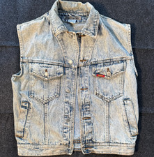 Vintage Jordache Acid Wash Denim Vest 80s Jean Vest Made in Hong Kong Size 1