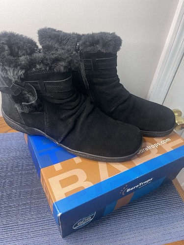 Ladies New Bare Traps Blk Suede Ankle Boots In Box No Tags Size 10