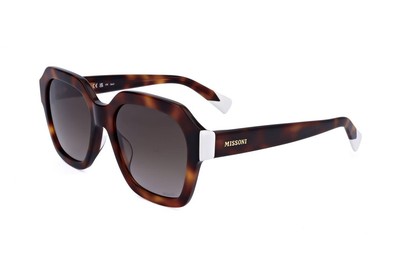 Lunettes De Soleil Missoni – Monture Noire Plastique, Lentilles Gris Clair, Style Avalant
