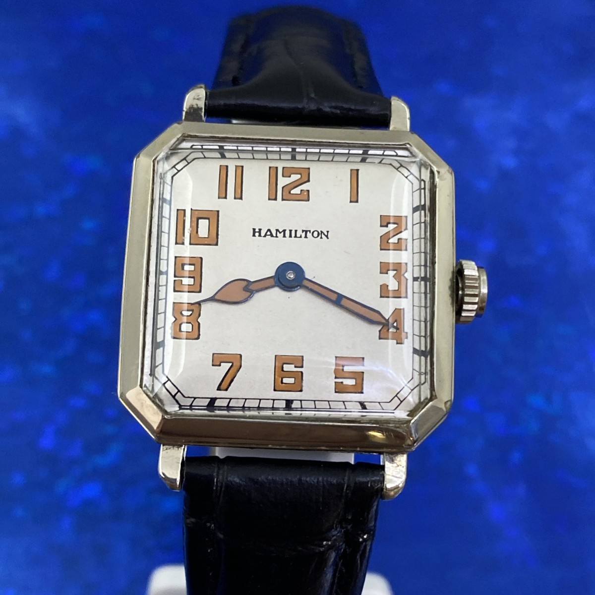 Exquisite Vintage 1927 Man’s HAMILTON Cut Corner Stunning Dial Serviced  WARRANTY
