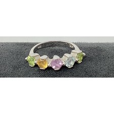 Sterling Mother Gemstone Ring Size 5 Peridot Aquamarine Amethyst Citrine Peridot