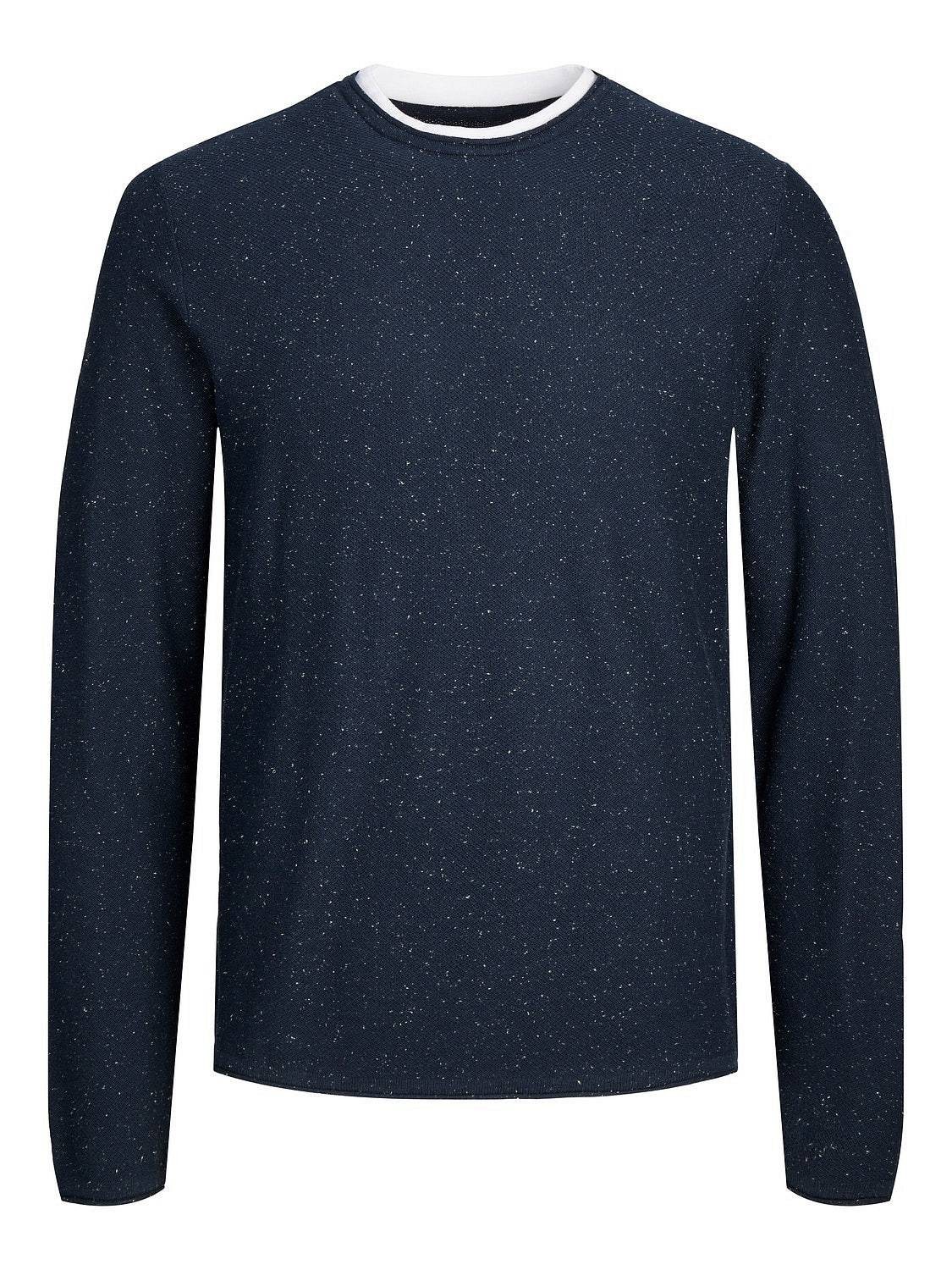 Jack - Jones Jortwinn Knit Crew Neck Sn - blaues Rundhals-Shirt - Gre M Herren 8990₽